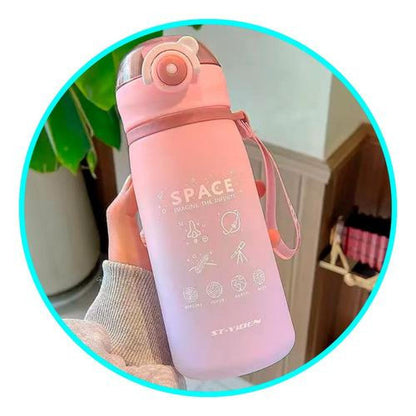 Botella de agua deportiva kawaii space