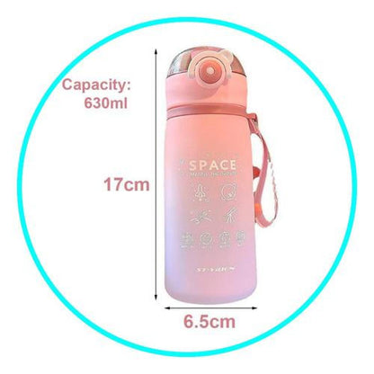 Botella de agua deportiva kawaii space
