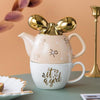 juego de té tetera cerámica individual luxury  it´s a girl