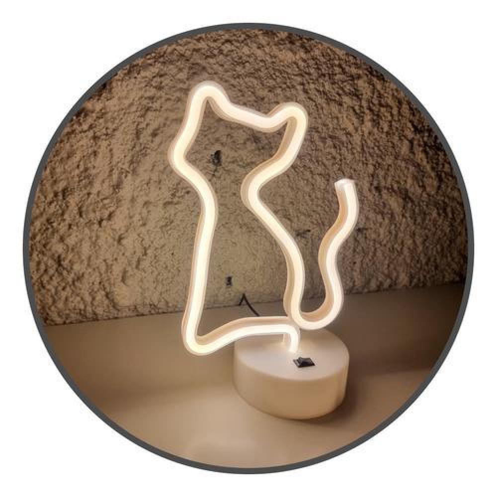 Lámpara Neón led Gato pila decoración