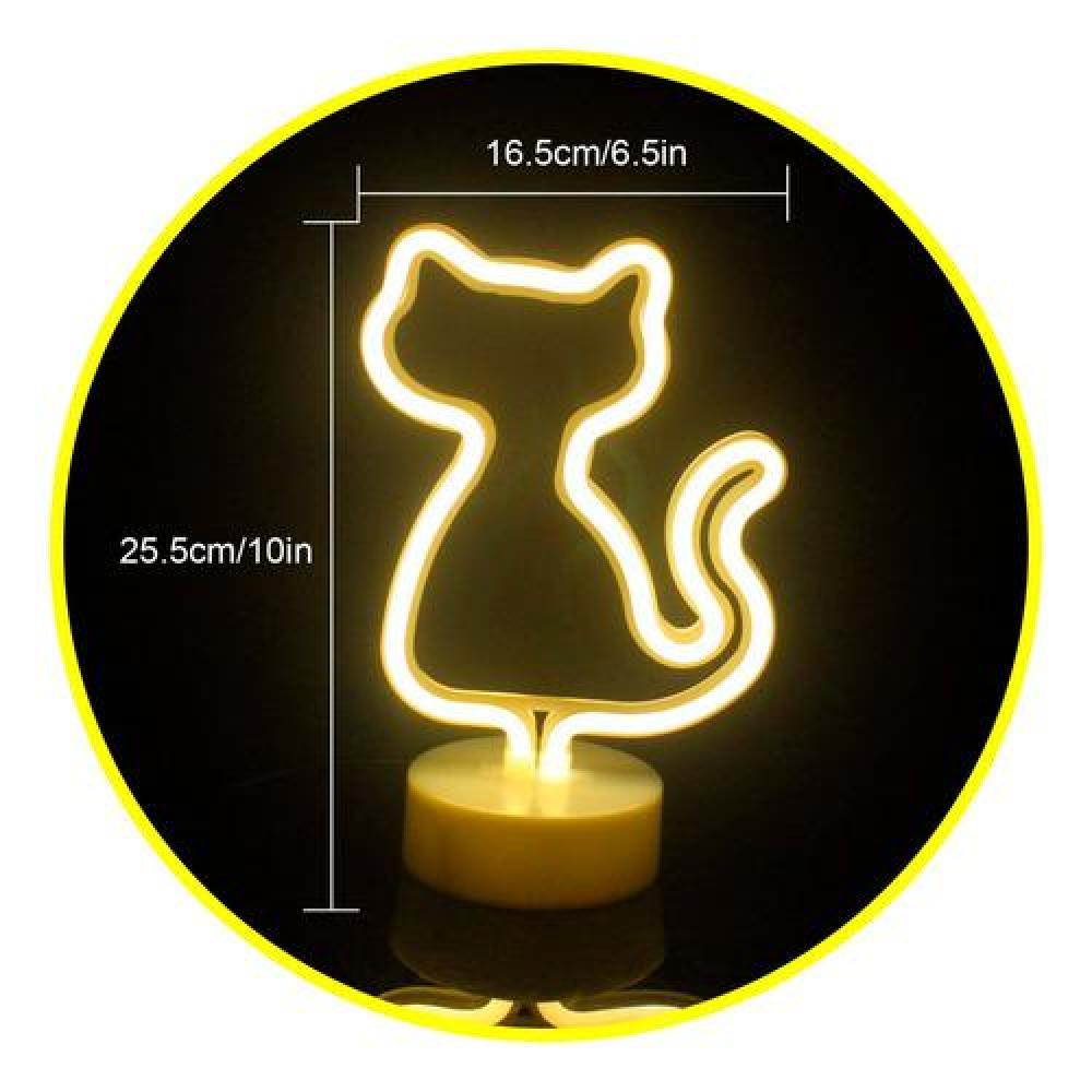 Lámpara Neón led Gato pila decoración