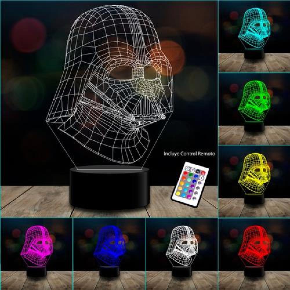 Lámpara 3d Star Wars Darth Vader 7 Colores