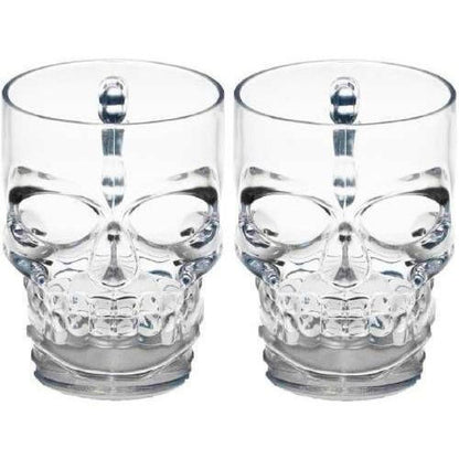 Set 2 Vaso Cervecero Calavera Shopero Chopero Vidrio 480cc