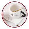 Taza Gatito c/ plato corazón y cuchara Kawaii