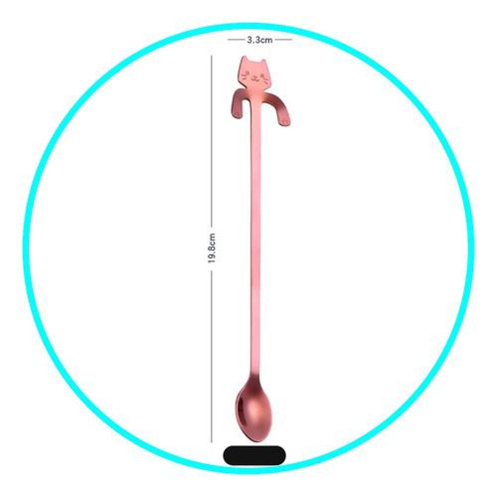 Cuchara Gato larga Colores Acero Inoxidable Kawaii