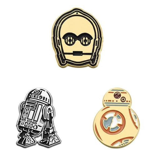 set pines broches Droides Star Wars C3PO R2D2 BB8