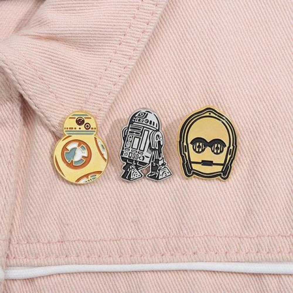 set pines broches Droides Star Wars C3PO R2D2 BB8