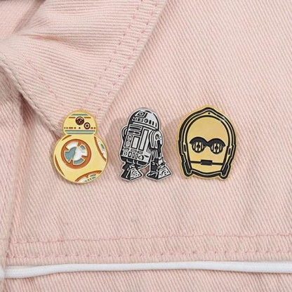 set pines broches Droides Star Wars C3PO R2D2 BB8
