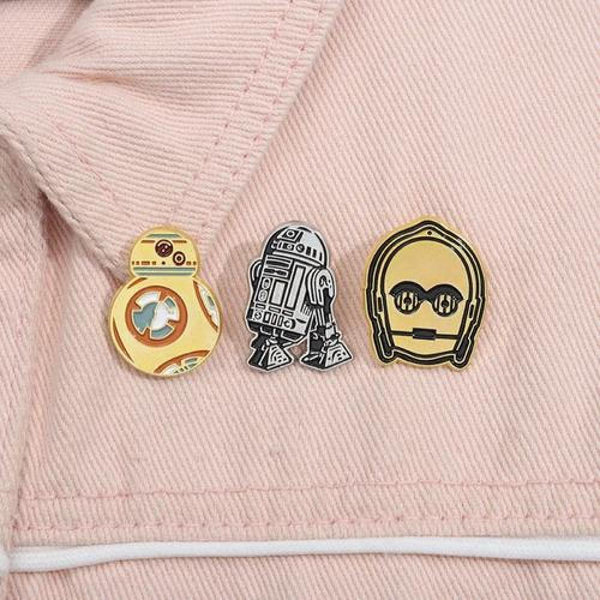 set pines broches Droides Star Wars C3PO R2D2 BB8