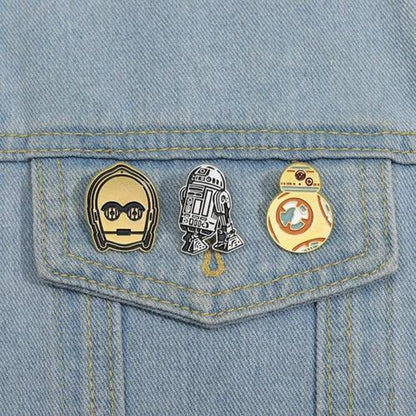 set pines broches Droides Star Wars C3PO R2D2 BB8