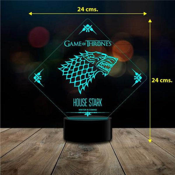 Lámpara 3d 7 Color Game Of Throne Stark Lannister Targaryen