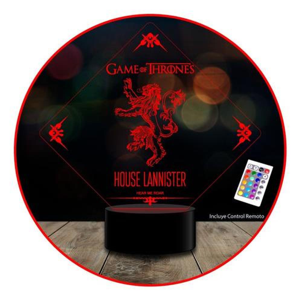 Lámpara 3d 7 Color Game Of Throne Stark Lannister Targaryen