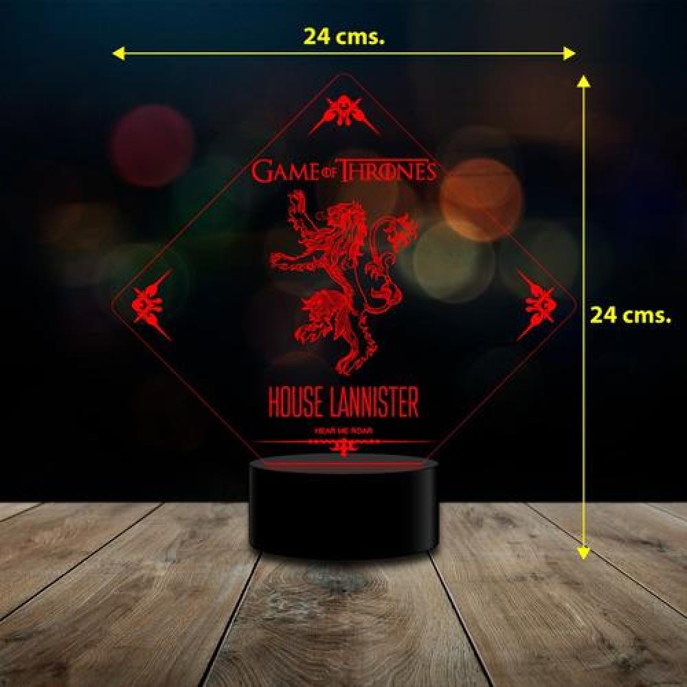 Lámpara 3d 7 Color Game Of Throne Stark Lannister Targaryen