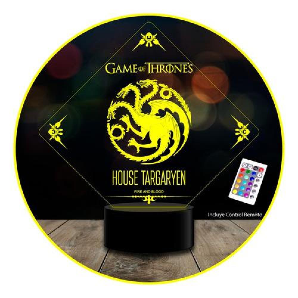 Lámpara 3d 7 Color Game Of Throne Stark Lannister Targaryen