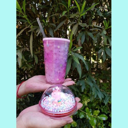 Vaso Unicornio Bombilla Glitter Y Burbujas Kawaii So Cute