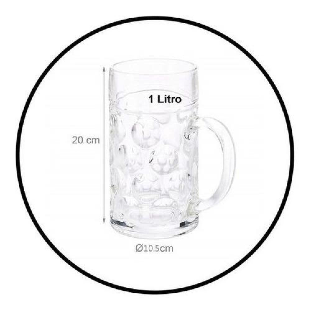 Vaso Xl Shopero Vidrio Cervecero 1000 Ml 1 Litro