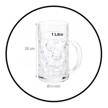Vaso Xl Shopero Vidrio Cervecero 1000 Ml 1 Litro