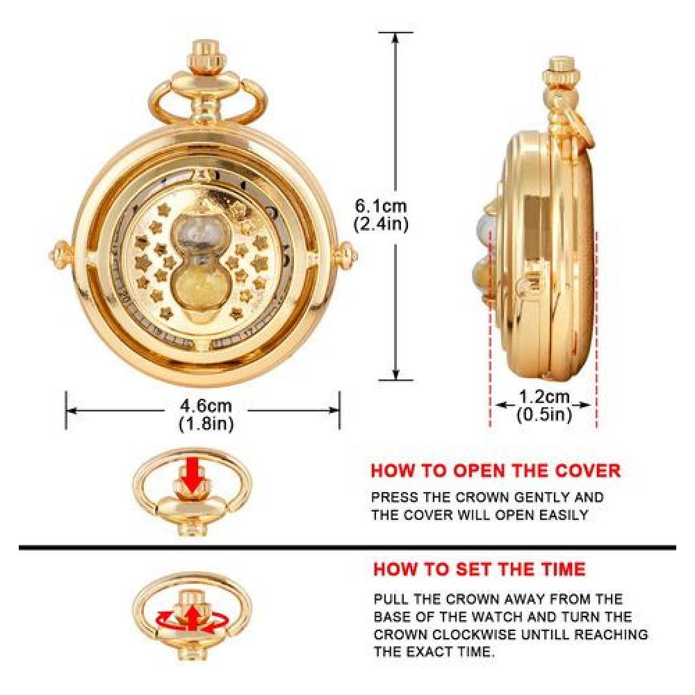Reloj De Bolsillo vintage Harry Potter giratiempo timeturner
