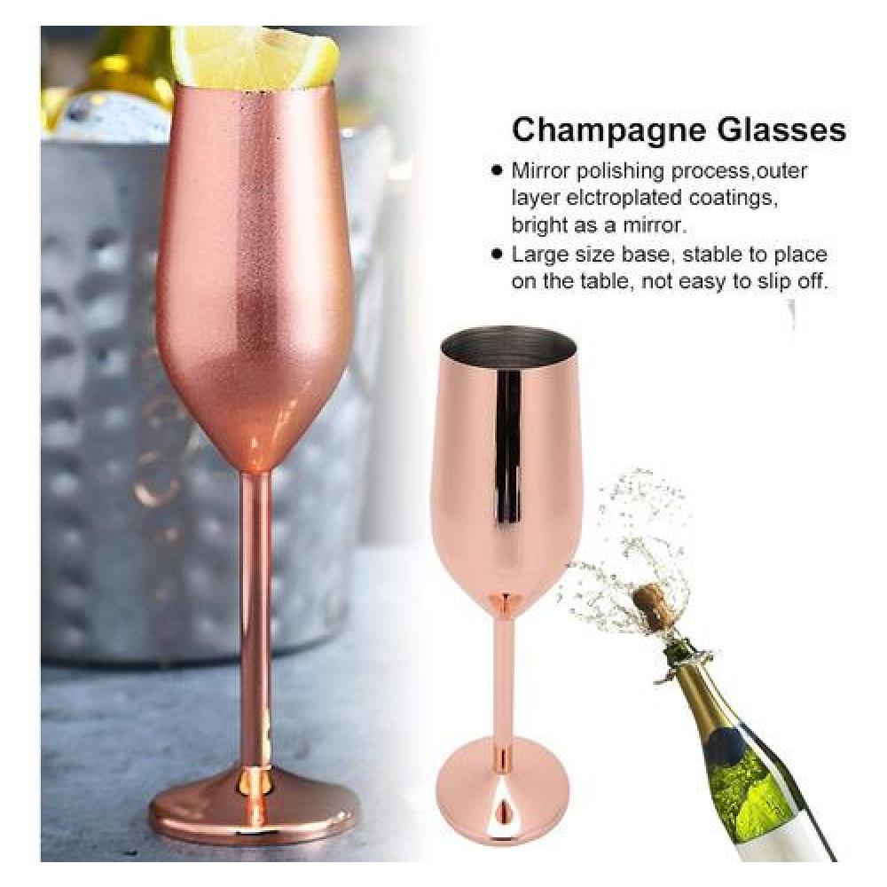 Copa metálica  Acero inoxidable Tipo Flauta Champagne