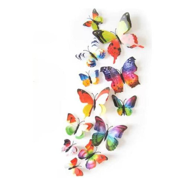 12 Mariposas 3d Pvc Con Pegatina E Iman Candy Bar Refri