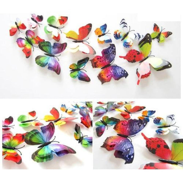 12 Mariposas 3d Pvc Con Pegatina E Iman Candy Bar Refri