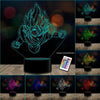 Lampara 3d Goku Dragon Ball 7 Colores Volando B