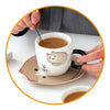 Taza de Gato con plato y Cuchara kawaii