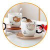Taza de Gato con plato y Cuchara kawaii