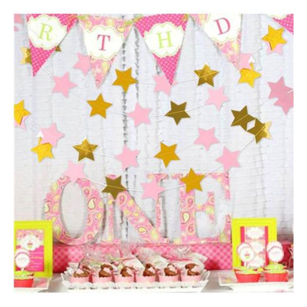 Guirnaldas De Papel Estrellas Glitter 2 Metros Candy Bar