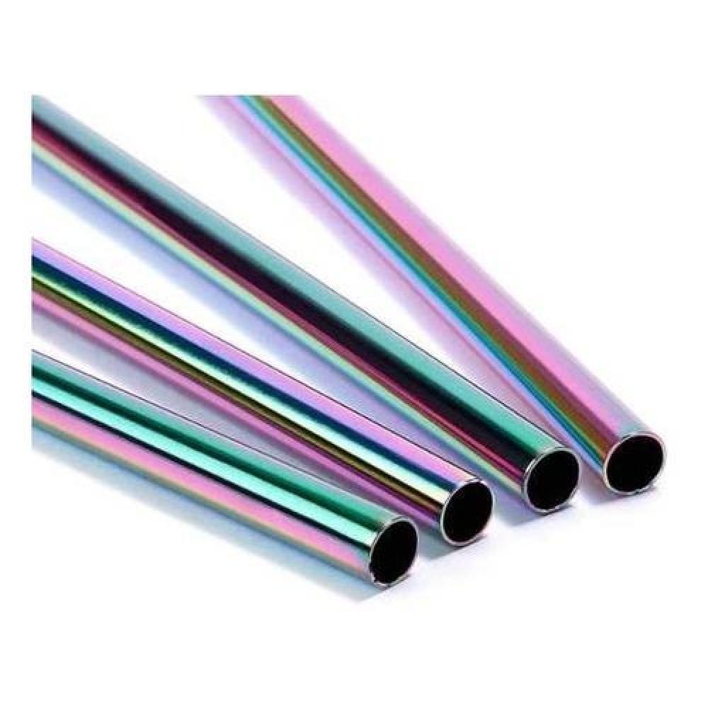 Set 6 Bombillas Reutilizable arcoiris Tornasol C/limpiador
