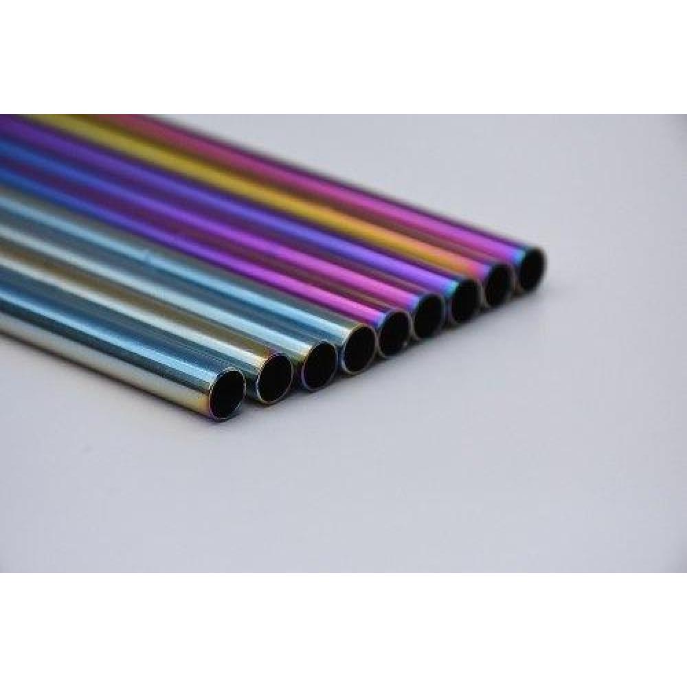 Set 6 Bombillas Reutilizable arcoiris Tornasol C/limpiador