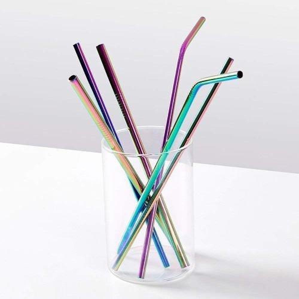 Set 6 Bombillas Reutilizable arcoiris Tornasol C/limpiador
