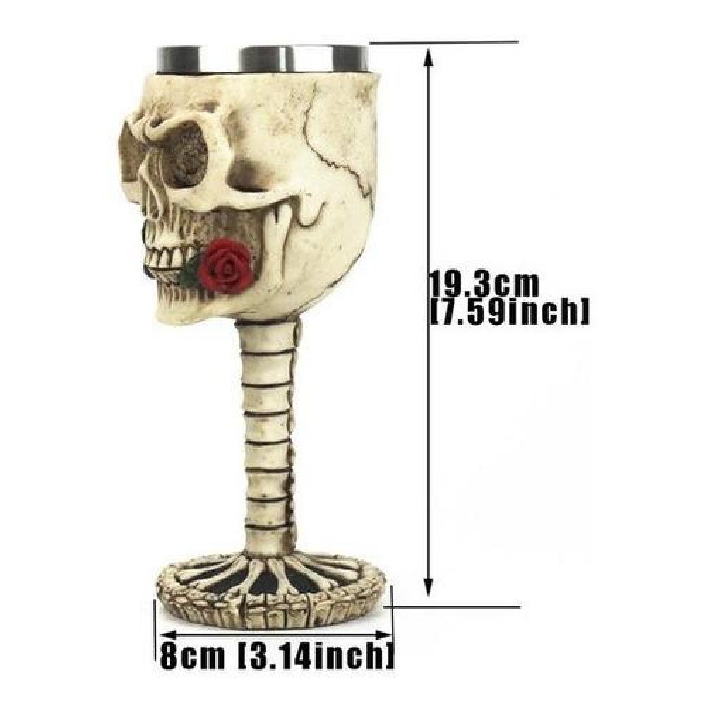 Copa Caliz 3d Calavera Rosa  Resina Acero
