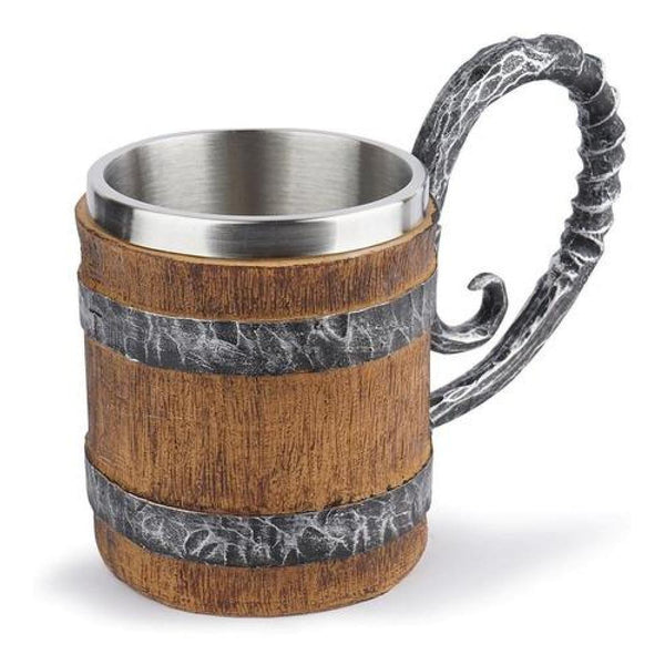 Tazón 3d resina Barril de cerveza vikingo o pirata vintage