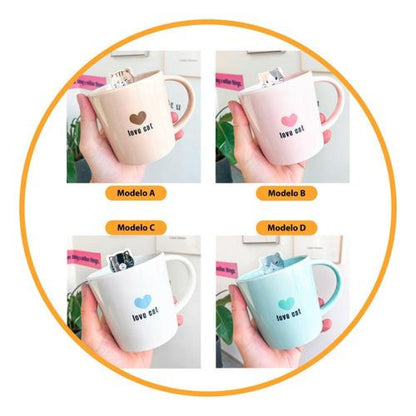 Taza cerámica Gatito Love Cat kawaii