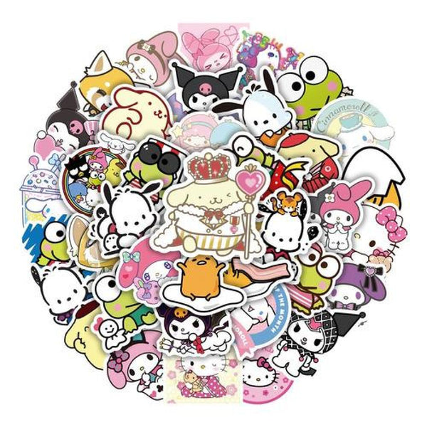 Set Sticker calcomanias animación Sanrio Kuromi Melody cute