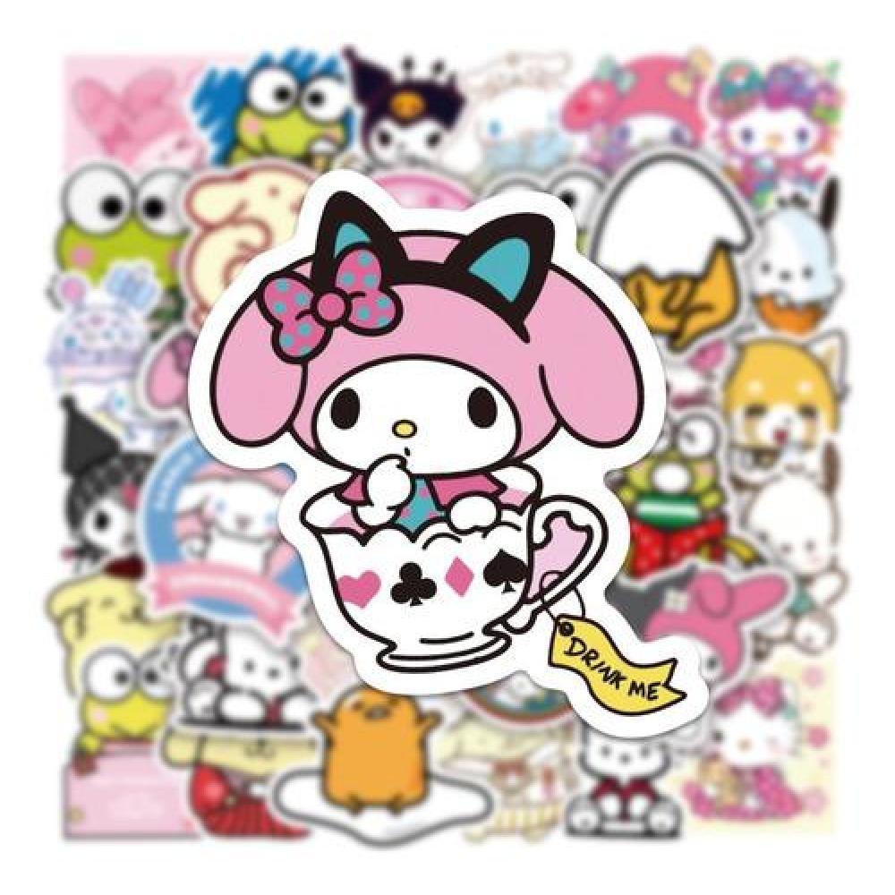 Set Sticker calcomanias animación Sanrio Kuromi Melody cute