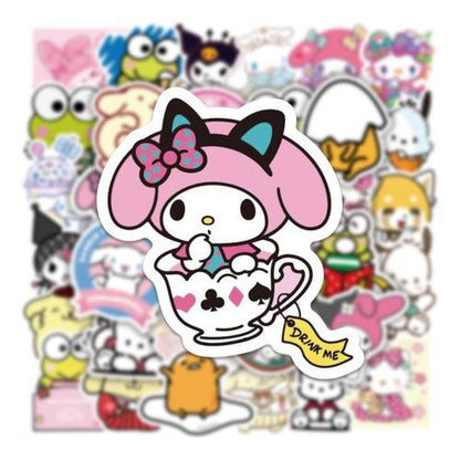 Set Sticker calcomanias animación Sanrio Kuromi Melody cute