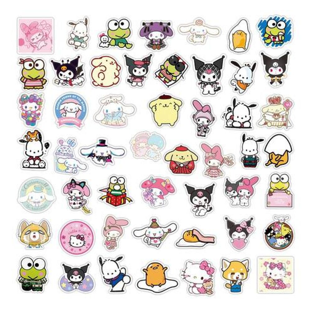 Set Sticker calcomanias animación Sanrio Kuromi Melody cute