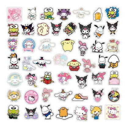 Set Sticker calcomanias animación Sanrio Kuromi Melody cute