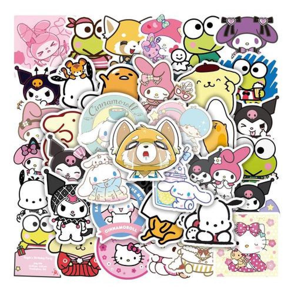 Set Sticker calcomanias animación Sanrio Kuromi Melody cute