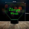 Lámpara 3D día del amor corazón personalizables c/ remoto