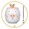 Tazón Chanchito c /Tapa y Cuchara corona Kawaii
