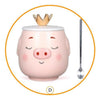 Tazón Chanchito c /Tapa y Cuchara corona Kawaii