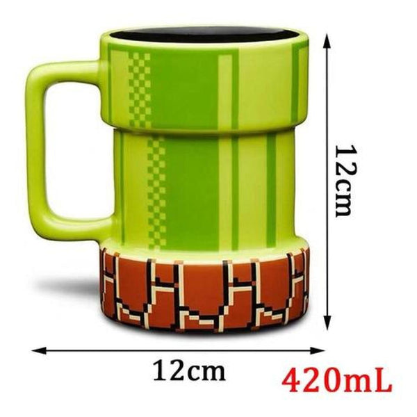 Tazón Taza Cerámica En Forma De Tuberia Mario Bros