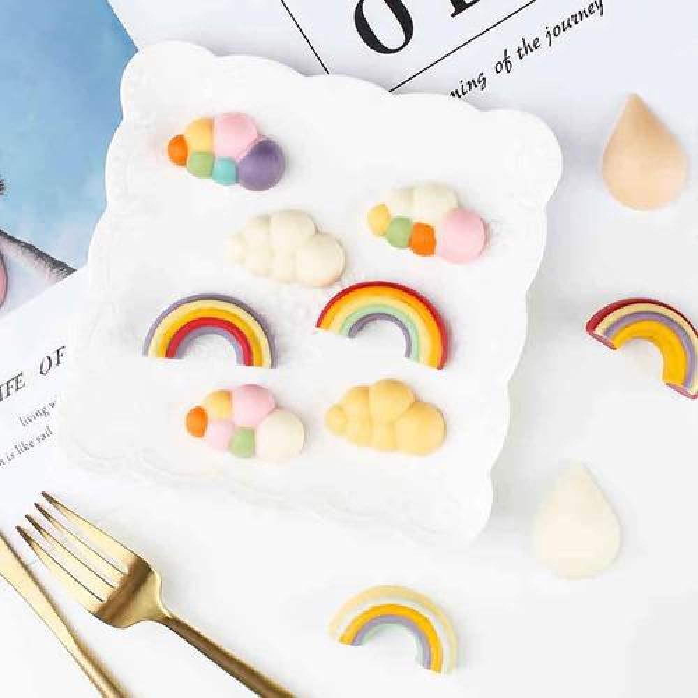 Molde de silicona Arcoiris nube gota  kawaii