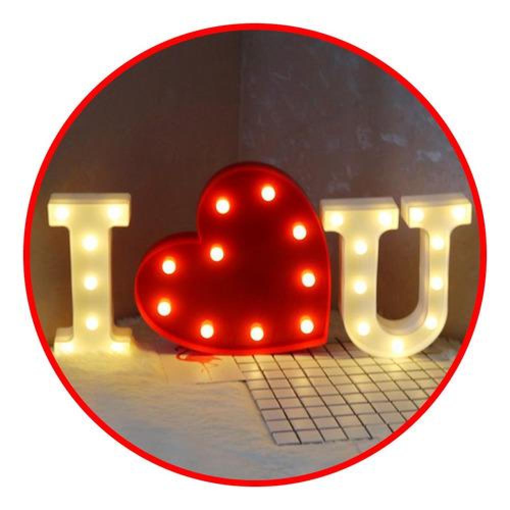Pack romántico led incluye 2 Letras + corazón  o  letra "&"