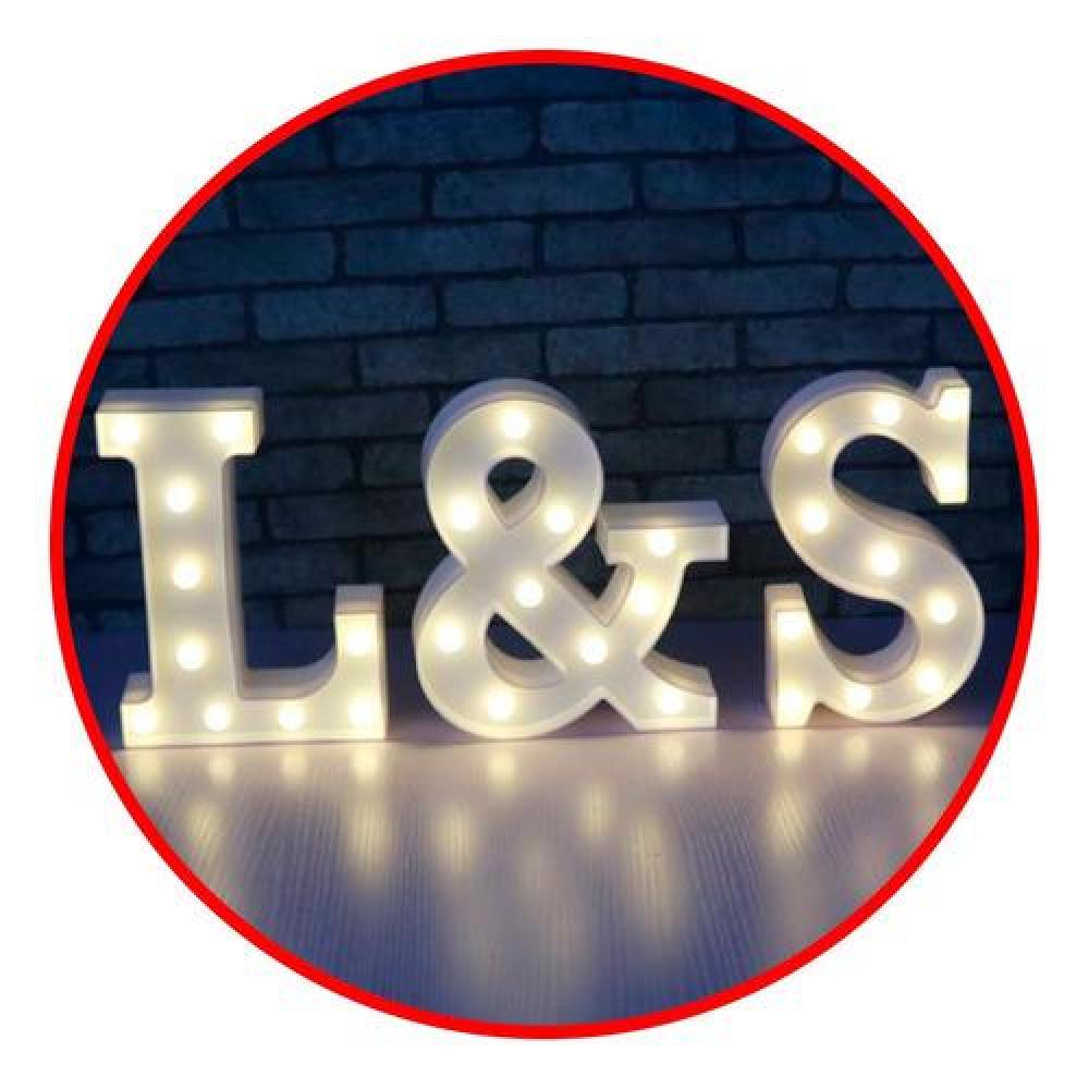 Pack romántico led incluye 2 Letras + corazón  o  letra "&"