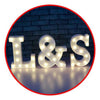 Pack romántico led incluye 2 Letras + corazón  o  letra "&"