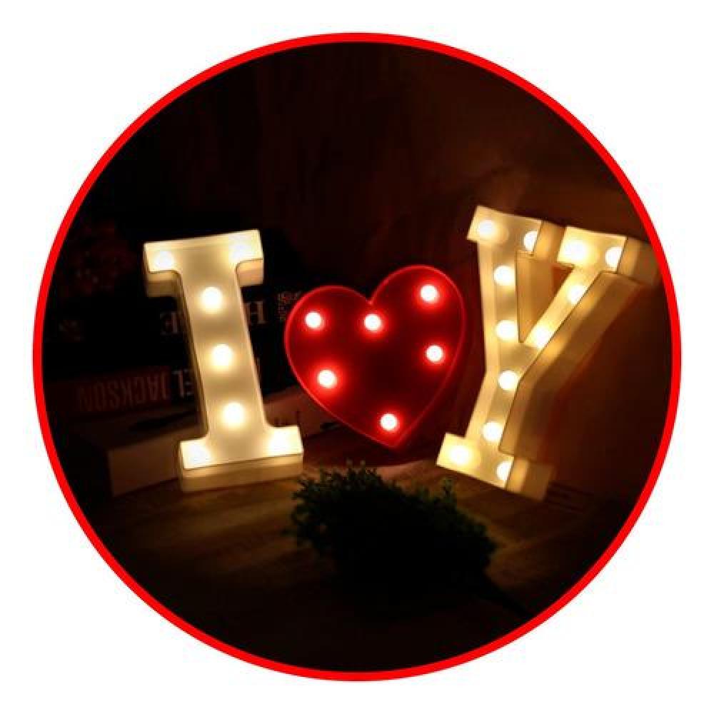 Pack romántico led incluye 2 Letras + corazón  o  letra "&"
